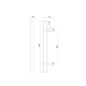 Intersteel Deurgreep T-vormGripon 100x8cm RVS - 0035.432751