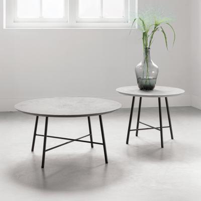 DTP Home Ronde Salontafel 'Delta' Mortex Betonlook, Set van 2 stuks, kleur Grijs