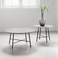 DTP Home Ronde Salontafel 'Delta' Mortex Betonlook, Set van 2 stuks, kleur Grijs