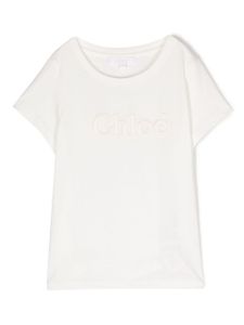 Chloé Kids t-shirt en coton à patch logo - Blanc