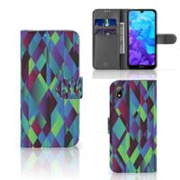 Huawei Y5 (2019) | Book Case | Abstract Green Blue