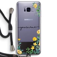 Gele bloemen: Samsung Galaxy S8 Transparant Hoesje met koord