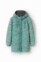 Lange gewatteerde jas - GREEN - S
