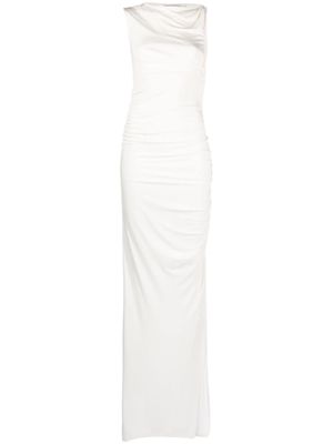 Christopher Esber robe asymétrique Gesbine à détail torsadé - Blanc