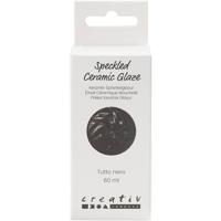 Creativ Company Gespikkeld keramiekglazuur, 999-1060 °c, dekkend, tutto nero, 60 ml/ 1 fles