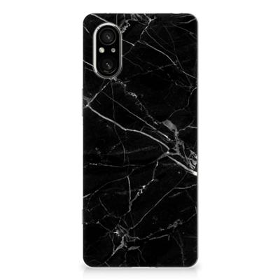 Sony Xperia 5 V | TPU | Siliconen hoesje | Marmer Zwart - Origineel Cadeau Vader