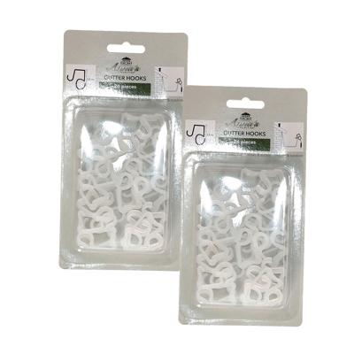 kerstverlichting ophang haakjes - 48x - wit -?4 cm -?bevestiging dakgoot - dakgoothaakjes