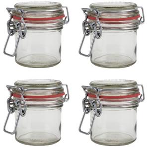 Weckpot/inmaakpot - 50x stuks - glas - 100 ml - met beugelsluiting - transparant