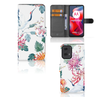 Motorola Moto G24 | G04 | G24 Power Telefoonhoesje met Pasjes Bird Flowers - thumbnail