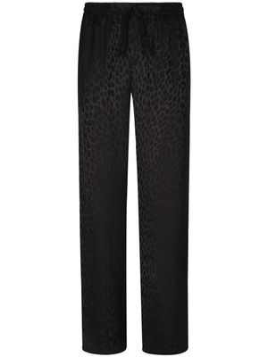 Dolce & Gabbana pantalon de jogging imprimé en soie - Noir