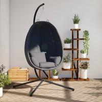 VidaXL Hangstoel met standaard stof en staal antracietkleurig VidaXL Hangstoel met standaard stof en staal antracietkleurig