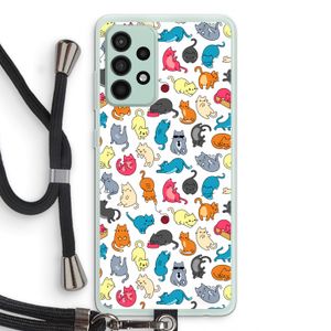 Kleurrijke katten: Samsung Galaxy A52s 5G Transparant Hoesje met koord