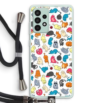 Kleurrijke katten: Samsung Galaxy A52s 5G Transparant Hoesje met koord