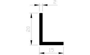 Hoekprofiel alu brute 20x15x2mm