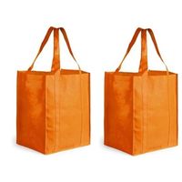 2x Boodschappen tas/shopper oranje 38 cm - thumbnail