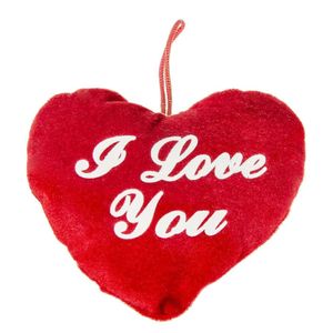 Pluche rood hart kussen I Love You 13 cm