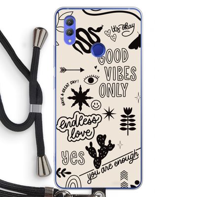Good vibes: Honor Note 10 Transparant Hoesje met koord