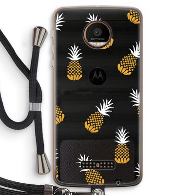 Ananasjes: Motorola Moto Z Force Transparant Hoesje met koord