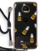 Ananasjes: Motorola Moto Z Force Transparant Hoesje met koord