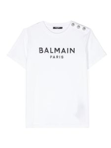 Balmain Kids t-shirt à logo imprimé - Blanc