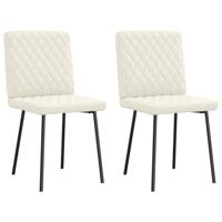 Eetkamerstoelen 2 st fluweel crmekleurig Eetkamerstoelen 2 st fluweel crmekleurig