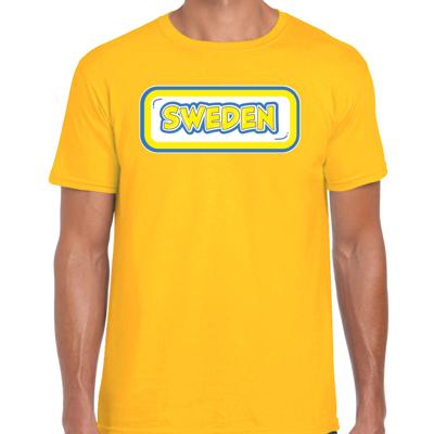 Verkleed T-shirt voor heren - Zweden - geel - voetbal supporter - themafeest