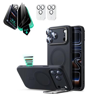 iPhone 17 Pro Cloud Soft Magnetic Case (Camera Control, Stash Stand) Armorite Privacy Protection Bundle - Black iPhone 17 Pro Cloud Soft Magnetic Case (Camera Control, Stash Stand) Armorite Privacy Protection Bundle - Black