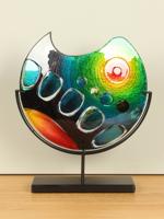 Glazen vaas Sun op standaard, 37 cm