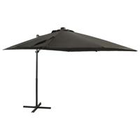 VidaXL Zweefparasol met paal en led-verlichting 250 cm antracietkleur