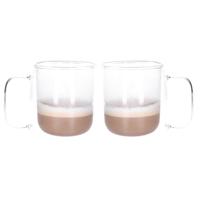 Koffieglazen - 2x - dubbelwandig - 400 ml - theeglazen - hittebestendig