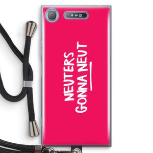 Neuters (roze): Sony Xperia XZ1 Transparant Hoesje met koord