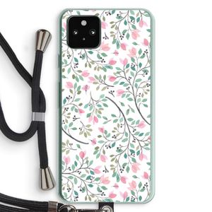 Sierlijke bloemen: Pixel 5a 5G Transparant Hoesje met koord