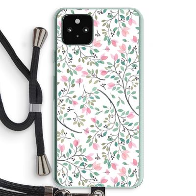 Sierlijke bloemen: Pixel 5a 5G Transparant Hoesje met koord