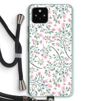 Sierlijke bloemen: Pixel 5a 5G Transparant Hoesje met koord