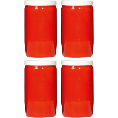Grafkaars/gedenklicht - 4x - rood - 7 x 18 cm - 9 dagen brandtijd