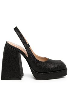 Nodaleto sandales Bulla Jill 120 mm à paillettes - Noir