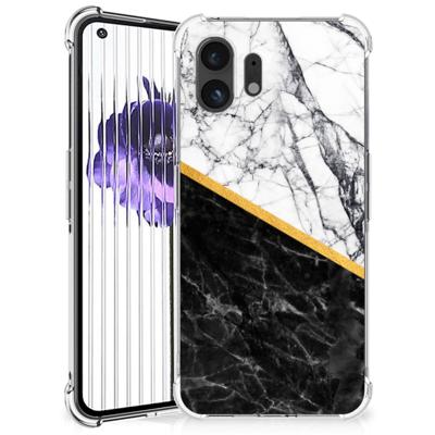 Nothing Phone (2) Anti-Shock Hoesje Marmer Wit Zwart - Origineel Cadeau Man Nothing Phone (2) Anti-Shock Hoesje Marmer Wit Zwart - Origineel Cadeau Man