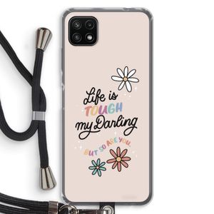 Tough Life: Samsung Galaxy A22 5G Transparant Hoesje met koord