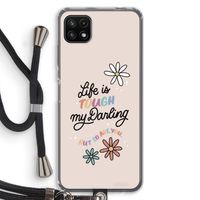 Tough Life: Samsung Galaxy A22 5G Transparant Hoesje met koord