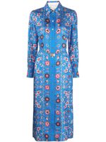 Tory Burch robe-chemise en soie à motif cachemire - Bleu