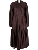 Patou robe mi-longue à ourlet volanté - Marron