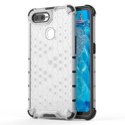 Schokbestendige honingraat PC + TPU Case voor OPPO F9 (transparant)