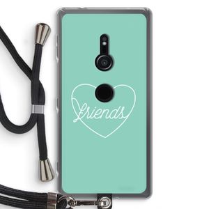Friends heart pastel: Sony Xperia XZ2 Transparant Hoesje met koord