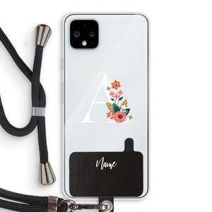 Pink Bouquet: Pixel 4 XL Transparant Hoesje met koord