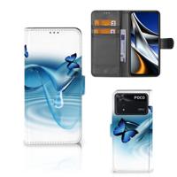 Xiaomi Poco X4 Pro 5G | Telefoonhoesje | Met pasjeshouder | Vlinders