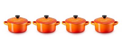 Le Creuset Serveerpan / mini braadpan Signature Oranjerood ø 10 cm / 250 ml - 4 stuks