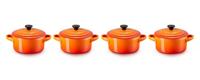 Le Creuset Serveerpan / mini braadpan Signature Oranjerood ø 10 cm / 250 ml - 4 stuks