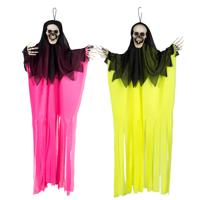 Boland spoken neon - 2x stuks - mix kleur - L90 cm - skelet - halloween - uv blacklight - decoratie