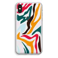 Colored Zebra: iPhone XS Transparant Hoesje - thumbnail