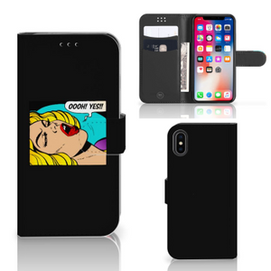 Apple iPhone X | Xs Wallet Case met Pasjes Popart Oh Yes